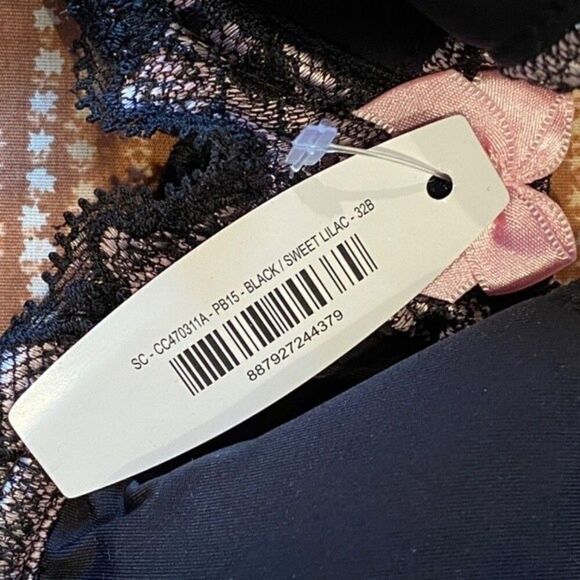 Adore Me 32B Black/ Sweet Lilac Push-up Bra NWT - Picture 8 of 8